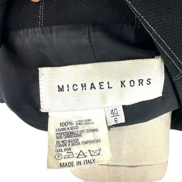 Michael Kors Collection Black Windowpane Check Double Breasted Blazer Size US 6 - Picture 9 of 9